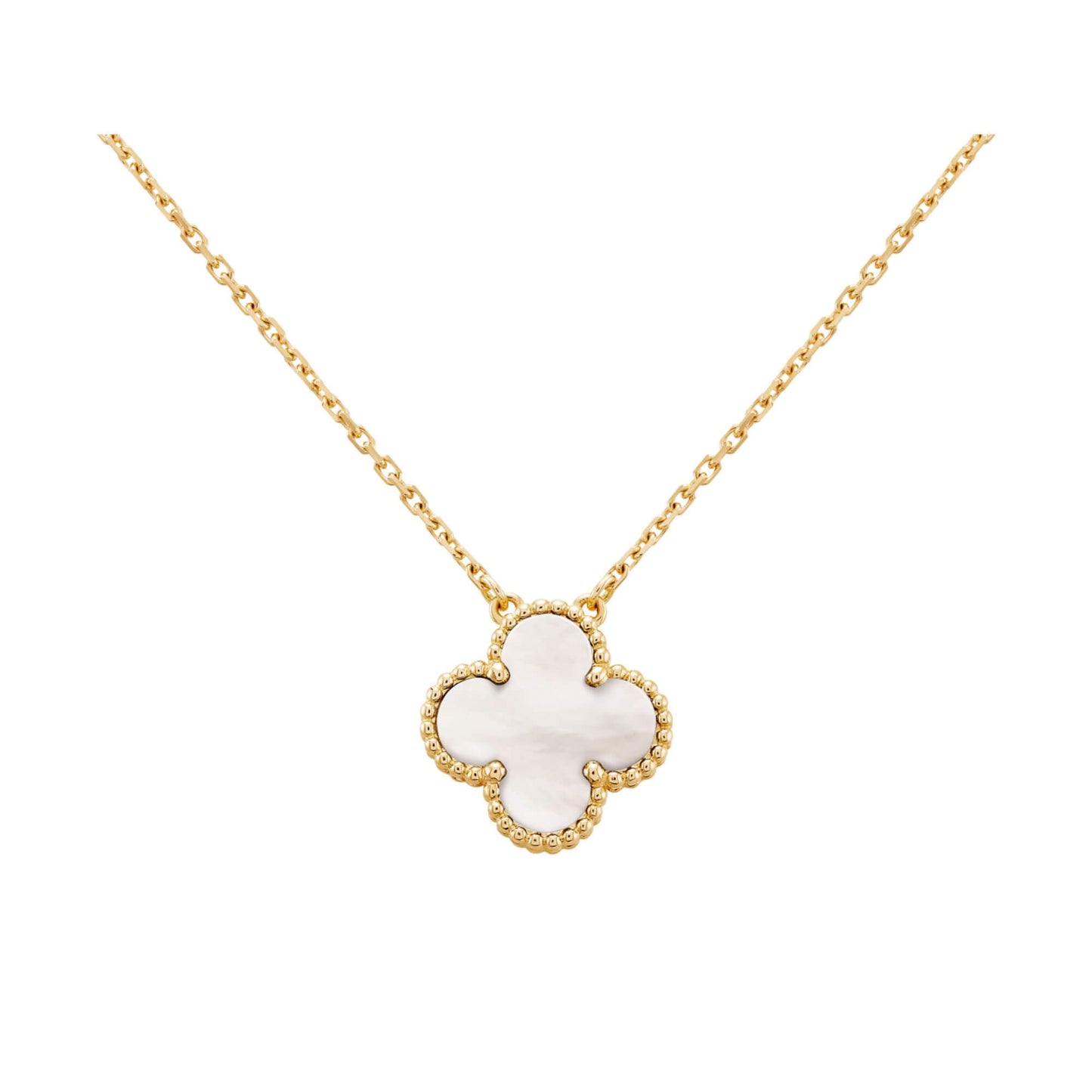VAN CLEEF & ARPELS GOLD VINTAGE ALHAMBRA NECKLACE