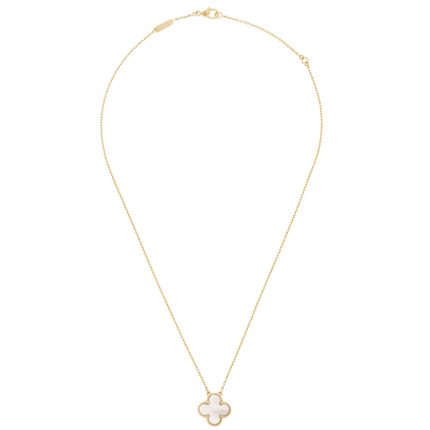 VAN CLEEF & ARPELS GOLD VINTAGE ALHAMBRA NECKLACE