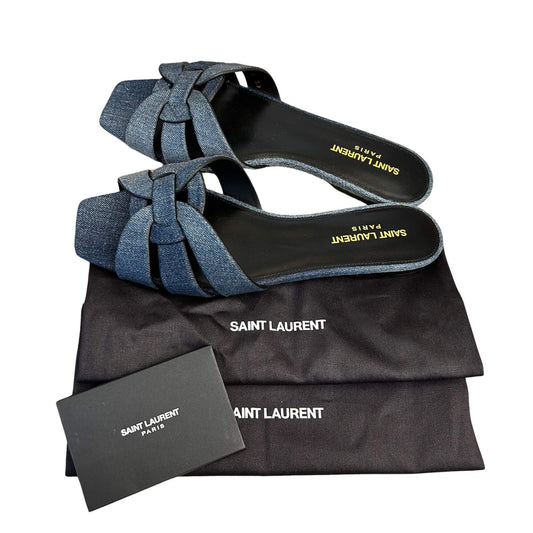 Yves Saint Laurent SLIP-ON DENIM SANDALS