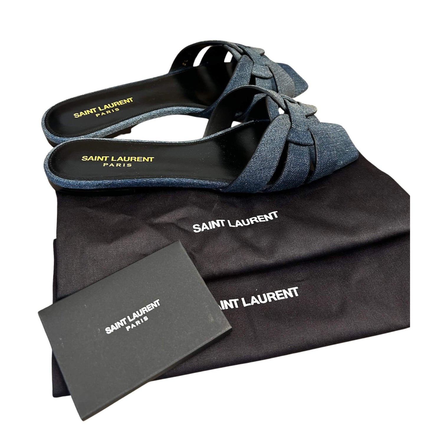 Yves Saint Laurent SLIP-ON DENIM SANDALS