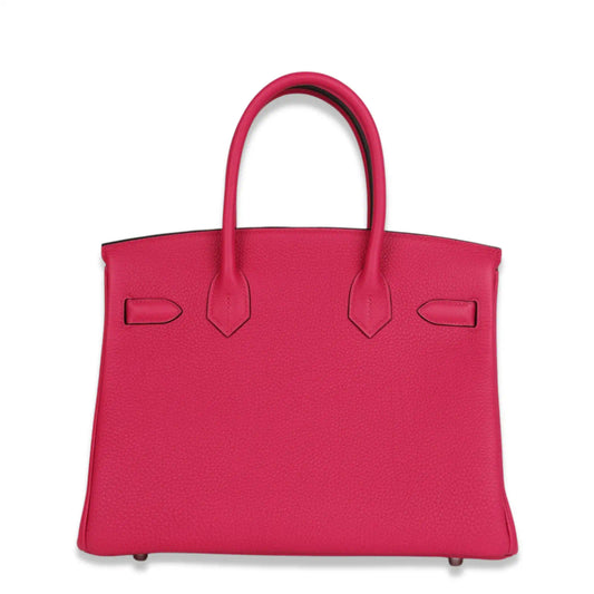 HERMÈS BIRKIN 30 ROSE EXTREME EPSOM LEATHER BAG