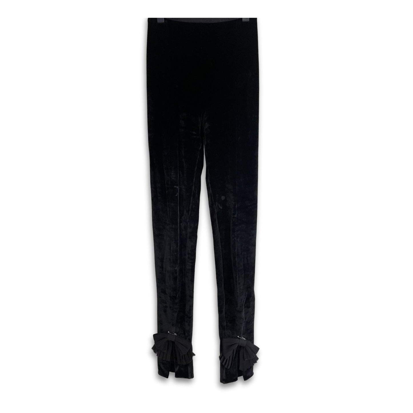 CHANEL BLACK VELVET LACES LEGGINS