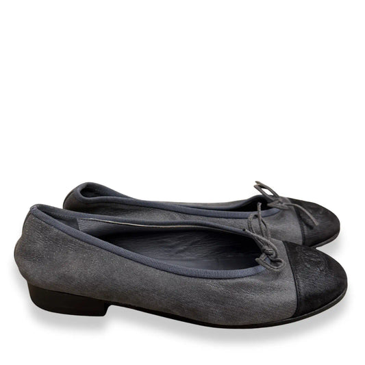 CHANEL GREY BALLERINAS