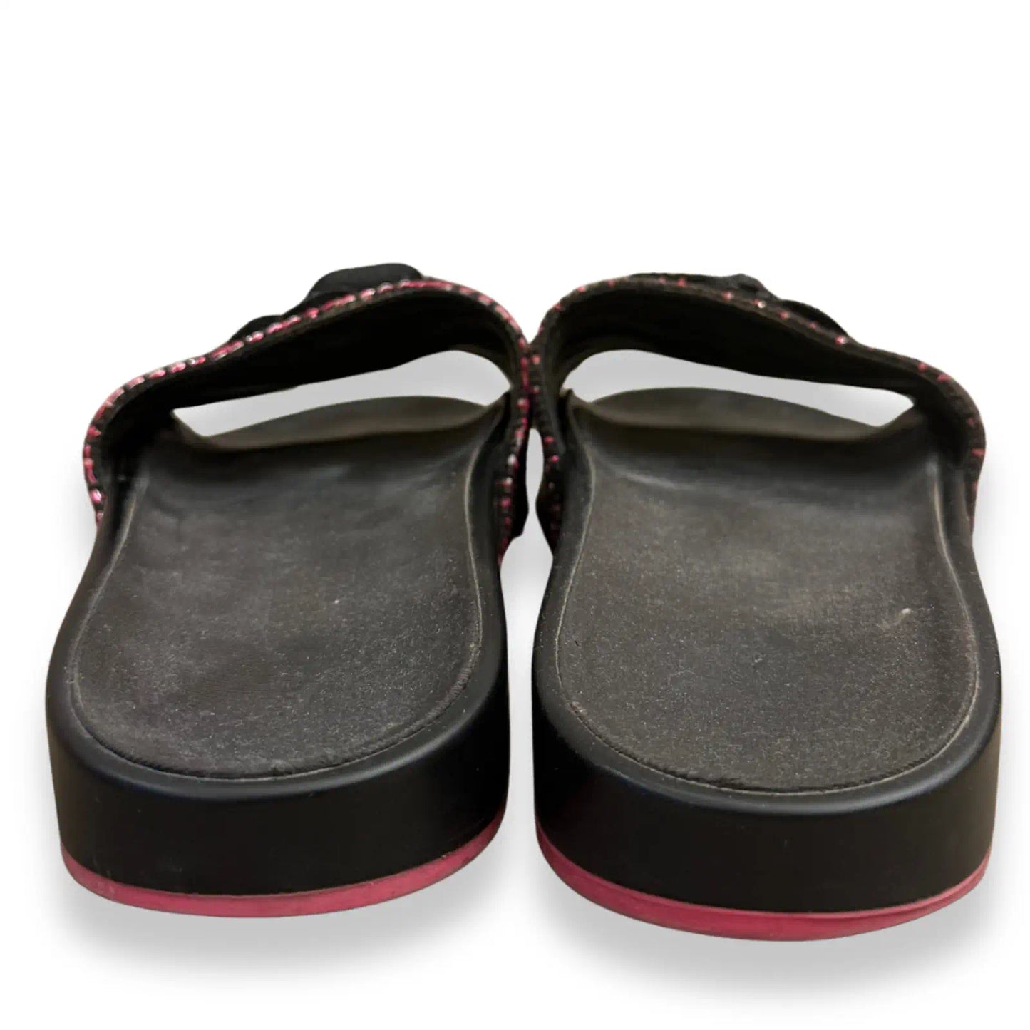 CHANEL PINK TWEED SANDALS
