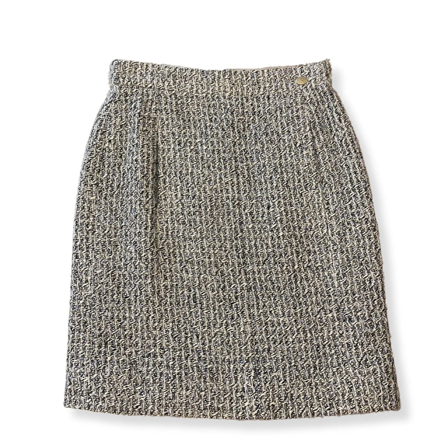 CHANEL TWEED BLUE MIDI SKIRT