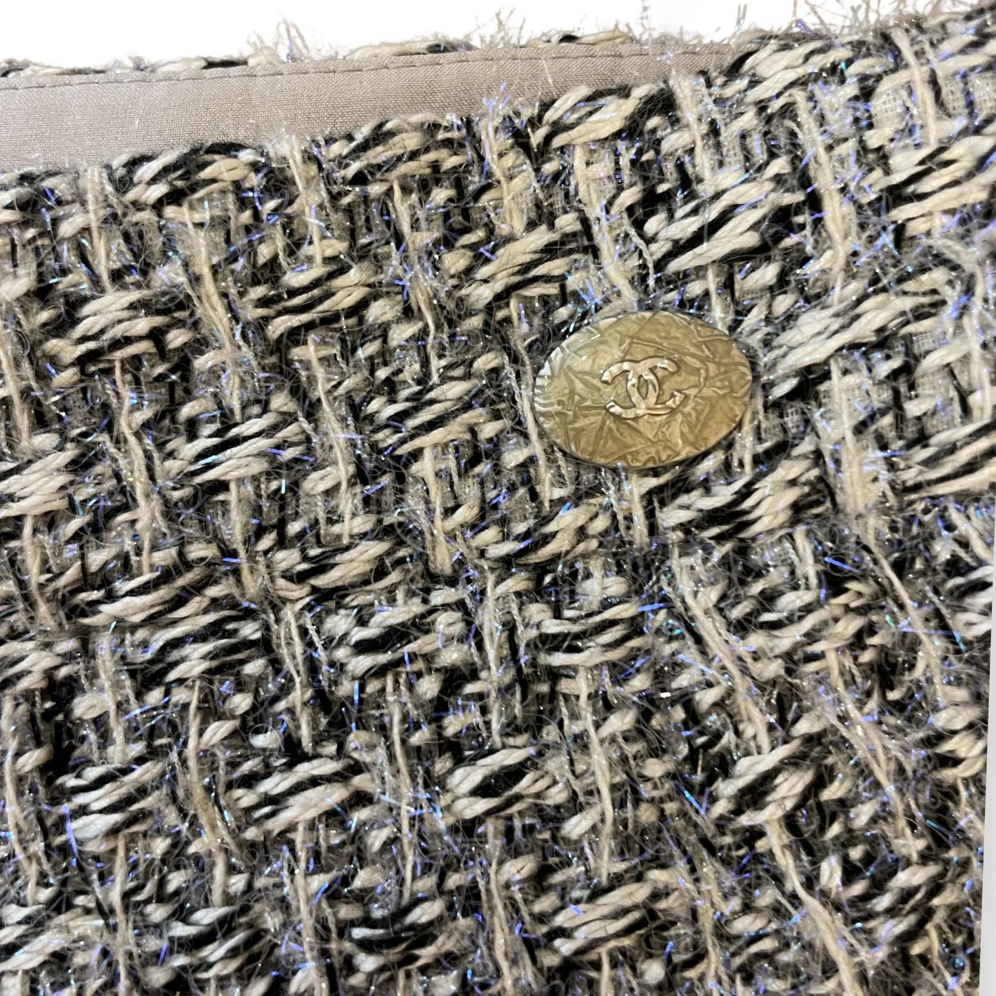 CHANEL TWEED BLUE MIDI SKIRT