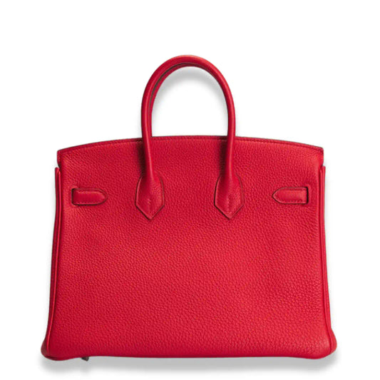 HERMÈS BIRKIN 25 GERANIUM TOGO LEATHER BAG