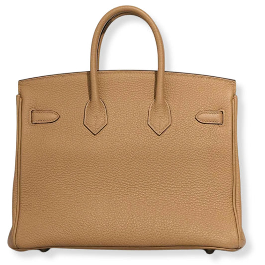 HERMÈS BIRKIN 25 BISCUIT TOGO LEATHER BAG