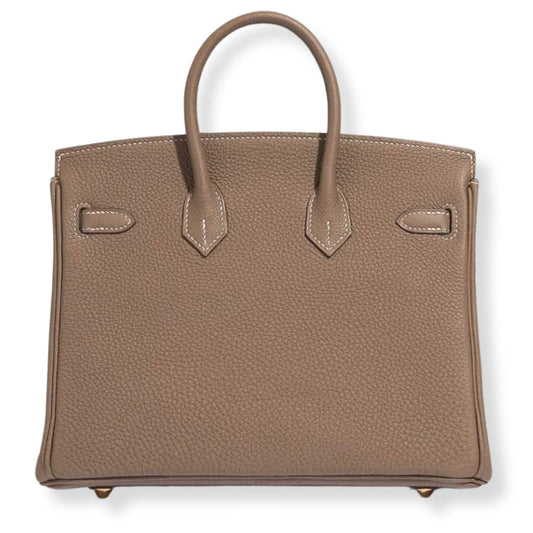 HERMÈS BIRKIN 25 ETOUPE TOGO LEATHER BAG