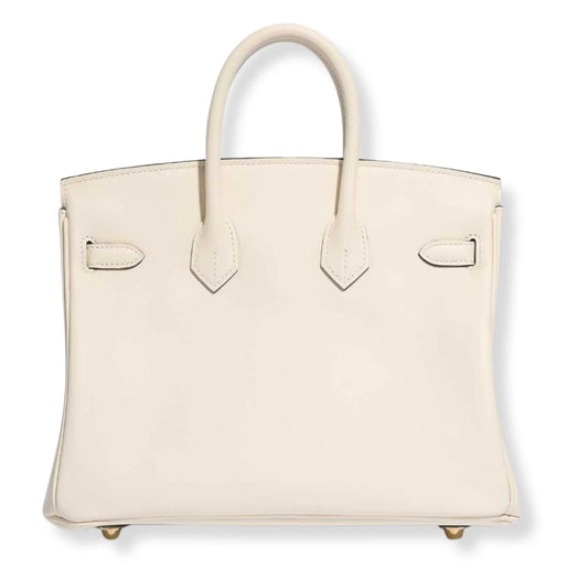 HERMÈS BIRKIN 25 NATA SWIFT LEATHER BAG