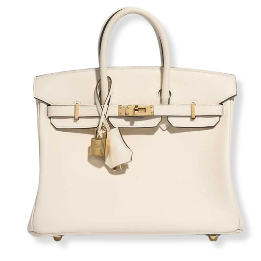 HERMÈS BIRKIN 25 NATA SWIFT LEATHER BAG