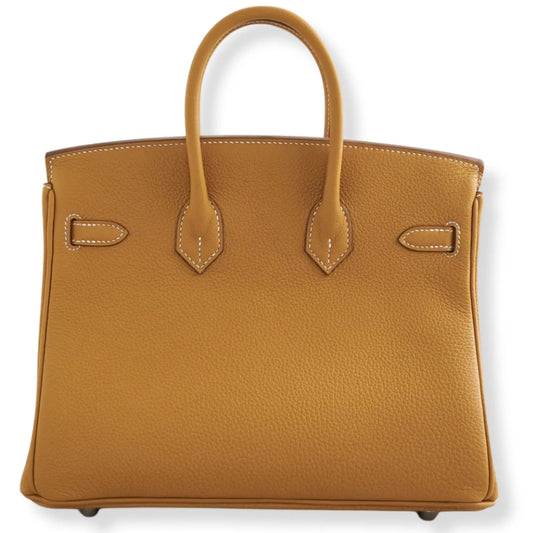 HERMÈS BIRKIN 25 NATURAL SABLE TOGO LEATHER BAG