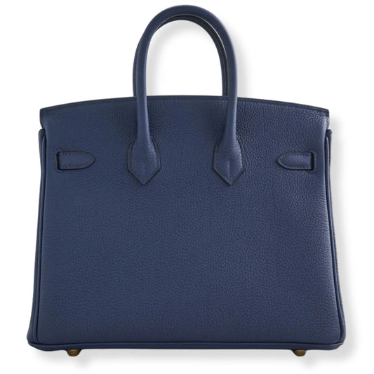 HERMÈS BIRKIN 25 BLUE NAVY TOGO LEATHER BAG