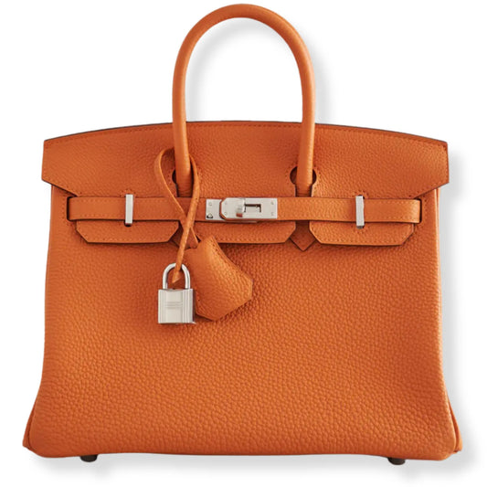 HERMÈS BIRKIN 25 ORANGE TOGO LEATHER BAG