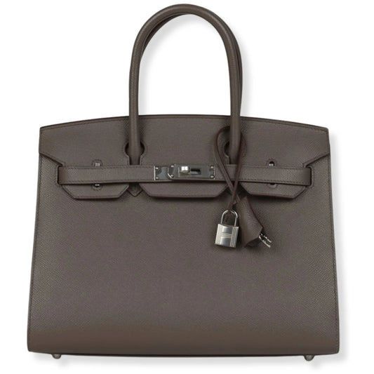 BOLSO HERMÈS BIRKIN 30 GRIS ETAIN DE PIEL EPSOM