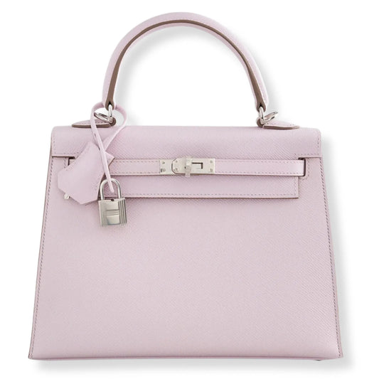 HERMÈS KELLY 25 MAUVE PALE EPSOM LEATHER BAG