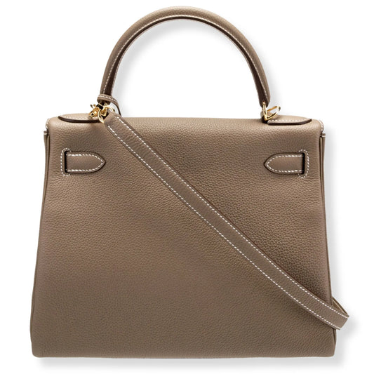 HERMÈS KELLY 28 ETOUPE TOGO LEATHER BAG
