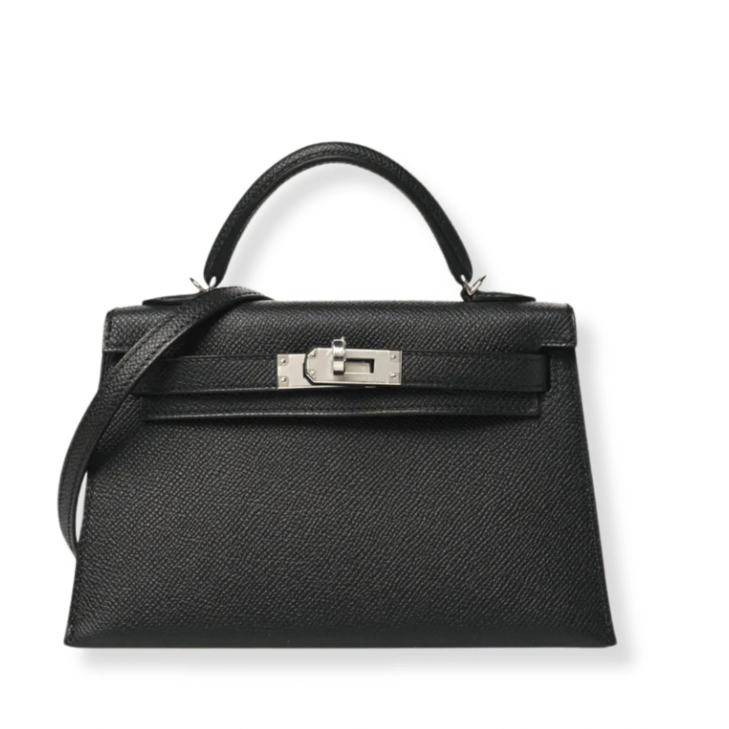HERMÈS MINI KELLY BLACK EPSOM LEATHER BAG