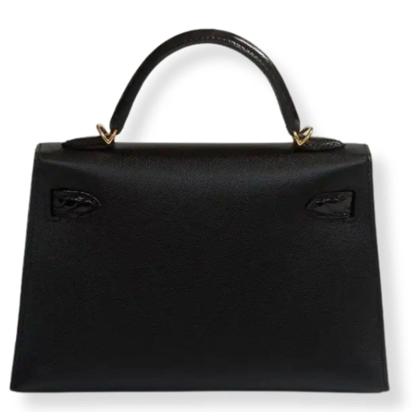 HERMÈS MINI KELLY TOUCH BLACK EPSOM & CROC LEATHER BAG