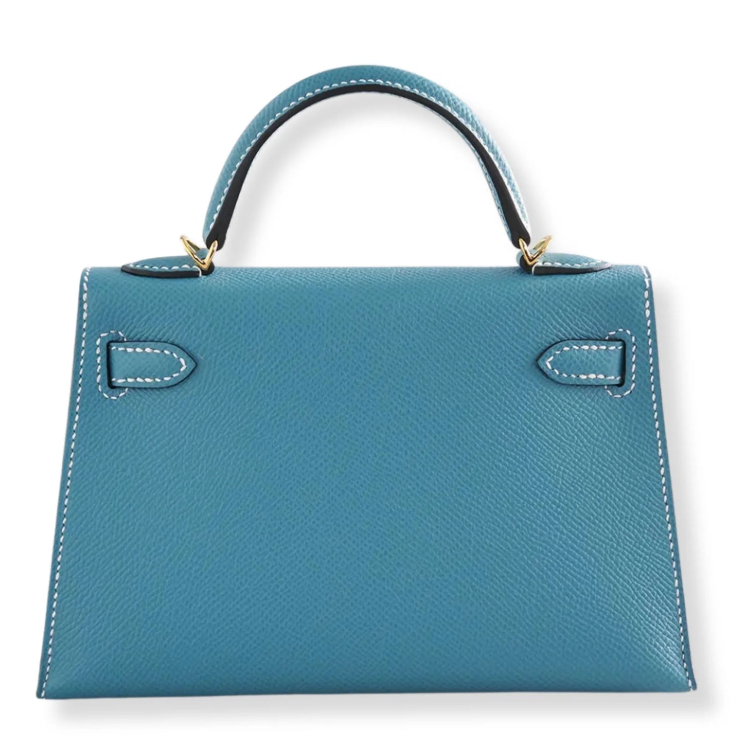 BOLSO HERMÈS MINI KELLY DE PIEL EPSOM AZUL VAQUERO