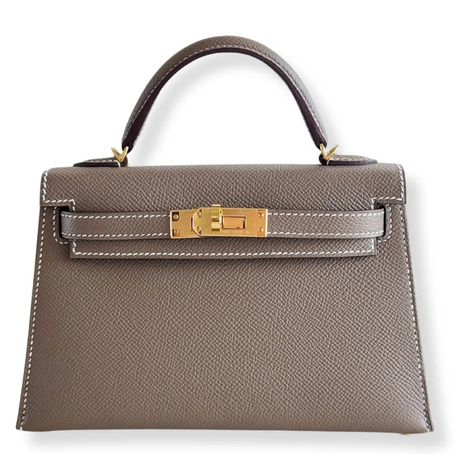 HERMÈS MINI KELLY ETOUPE EPSOM LEATHER BAG