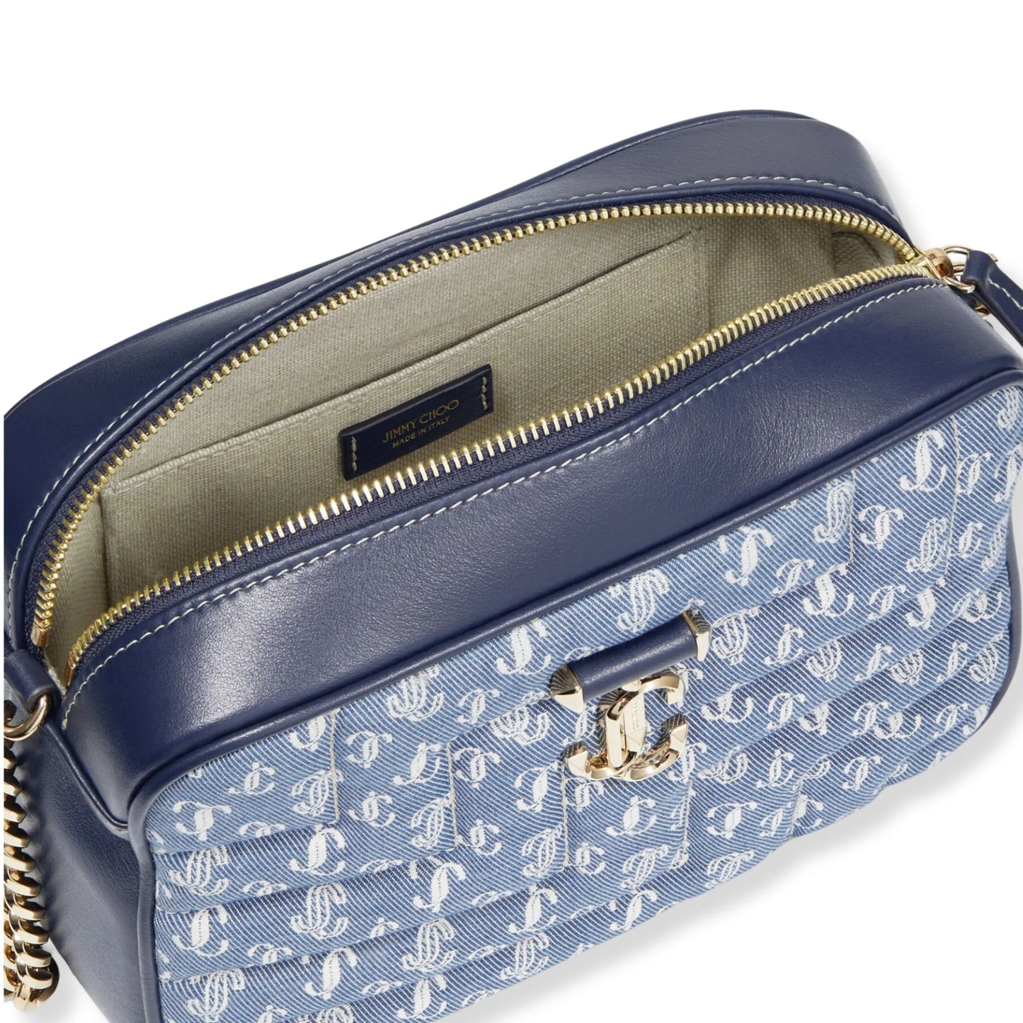 JIMMY CHOO VARENNE CAMERA DENIM BAG