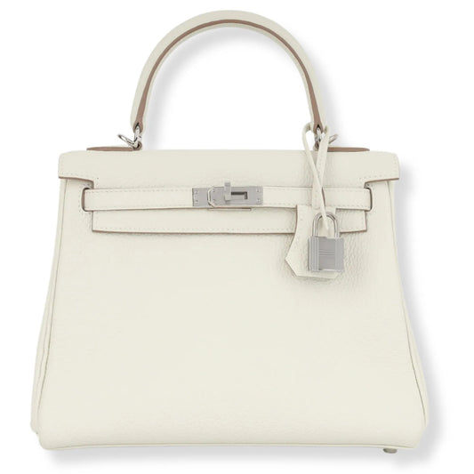 HERMÈS KELLY 25 MUSHROOM TOGO LEATHER BAG