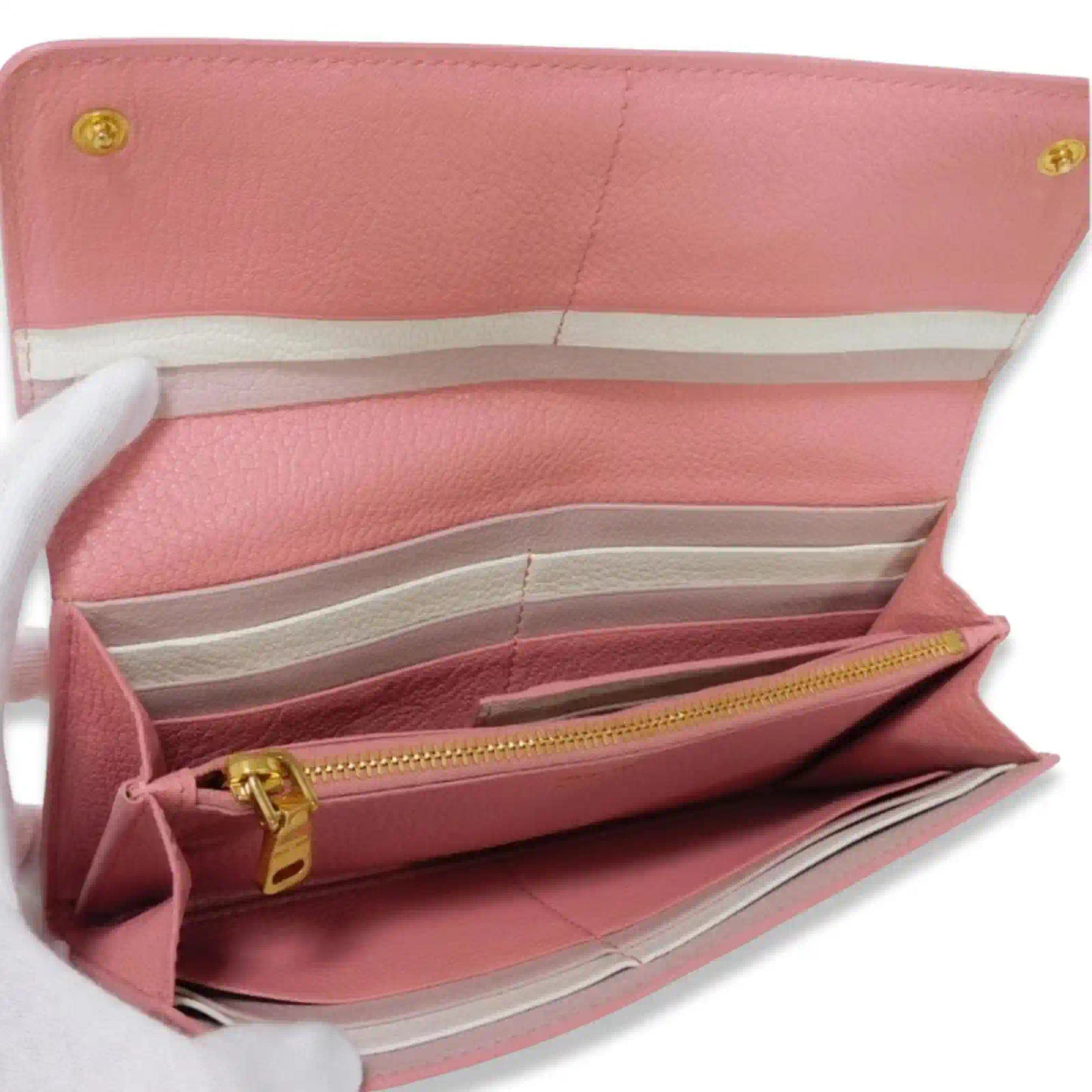 MIU MIU PINK LOGO FLAP WALLET