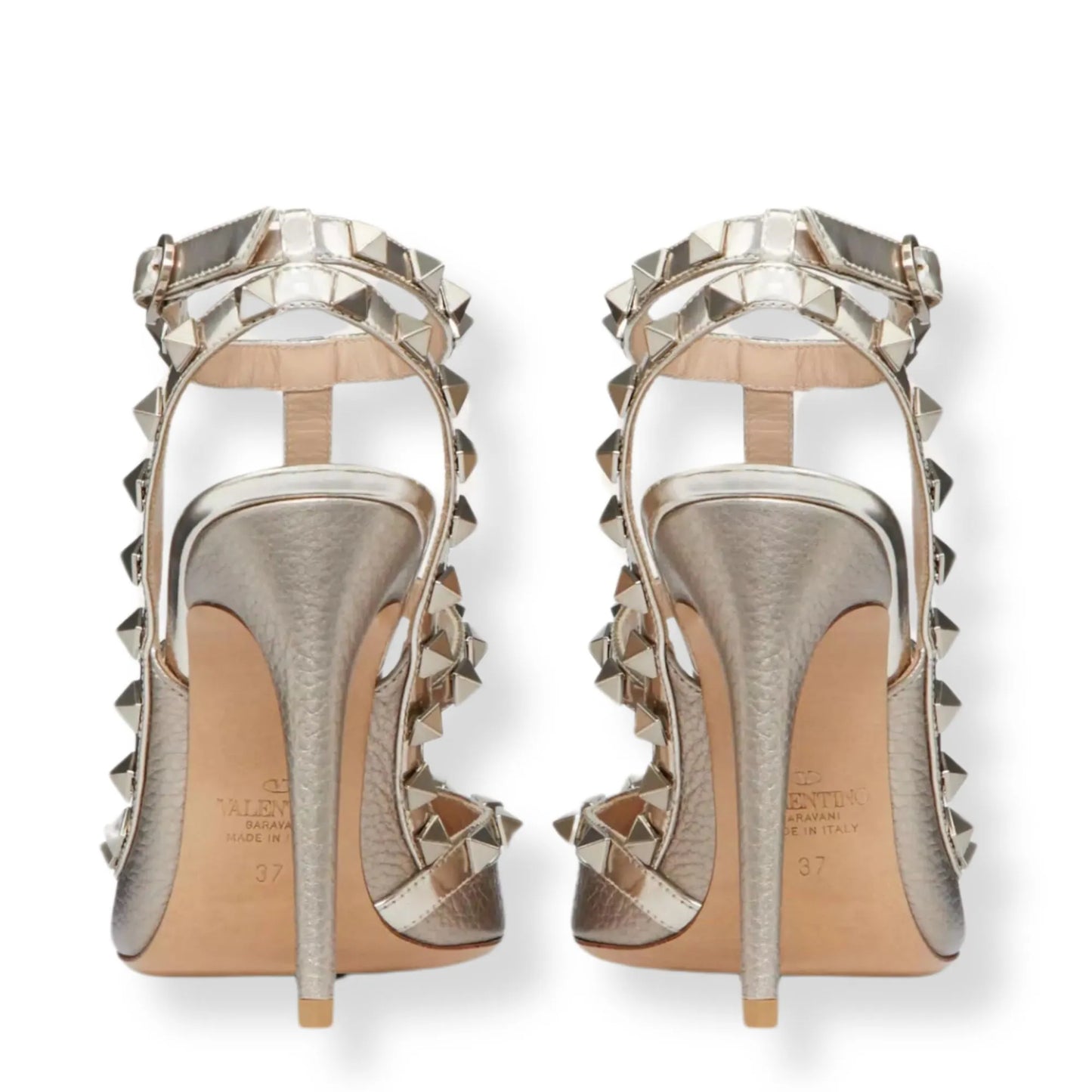 VALENTINO ROCKSTUD METALLIC BEIGE