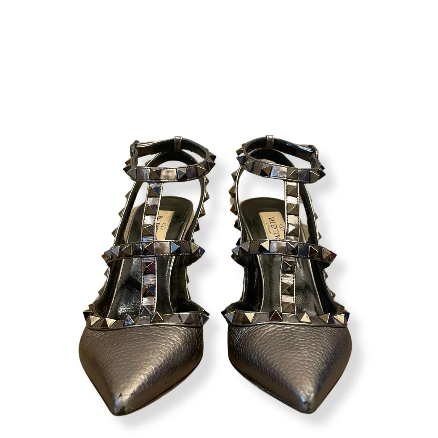 VALENTINO ROCKSTUD METALLIC GREY