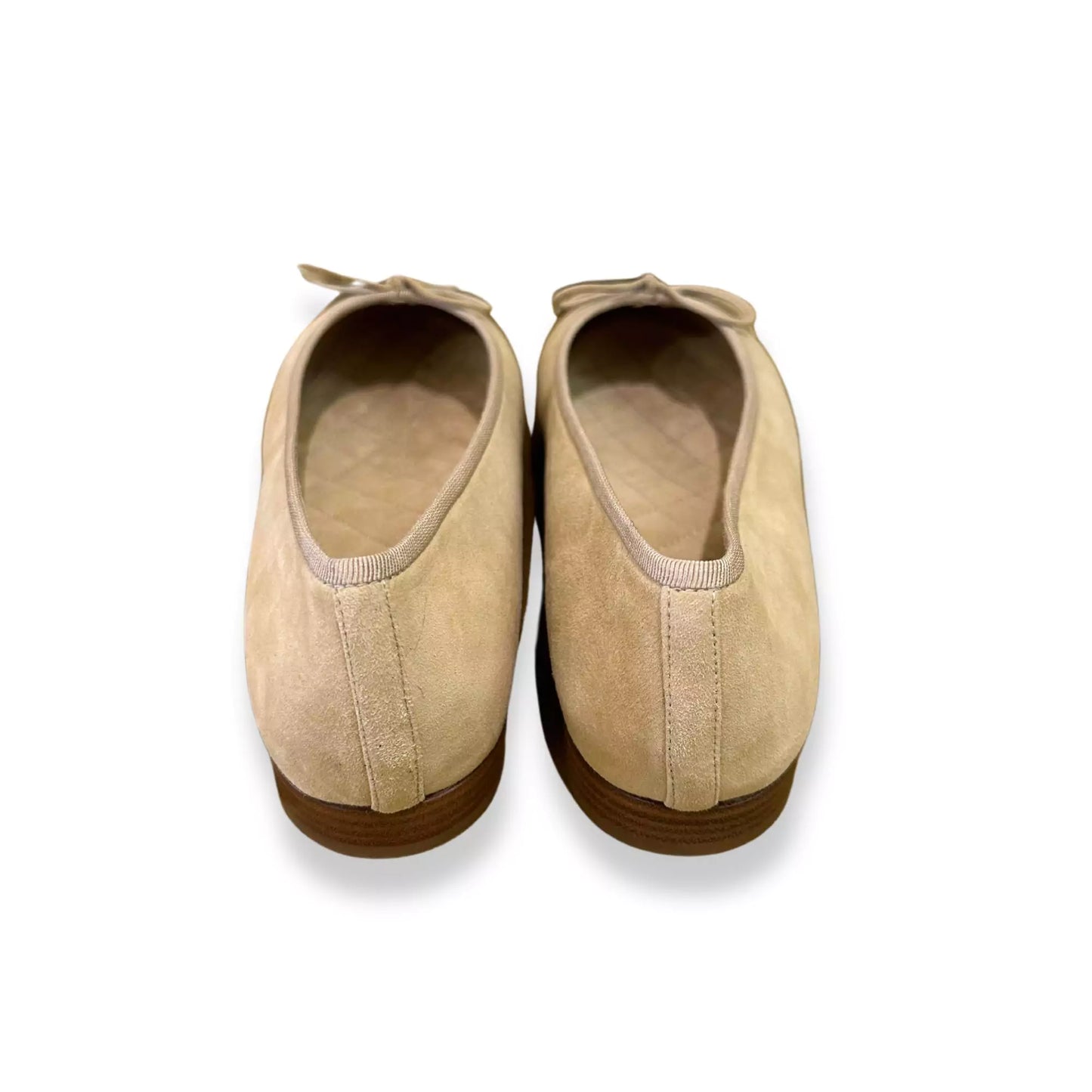 CHANEL BEIGE SUEDE LEATHER BALLET FLATS