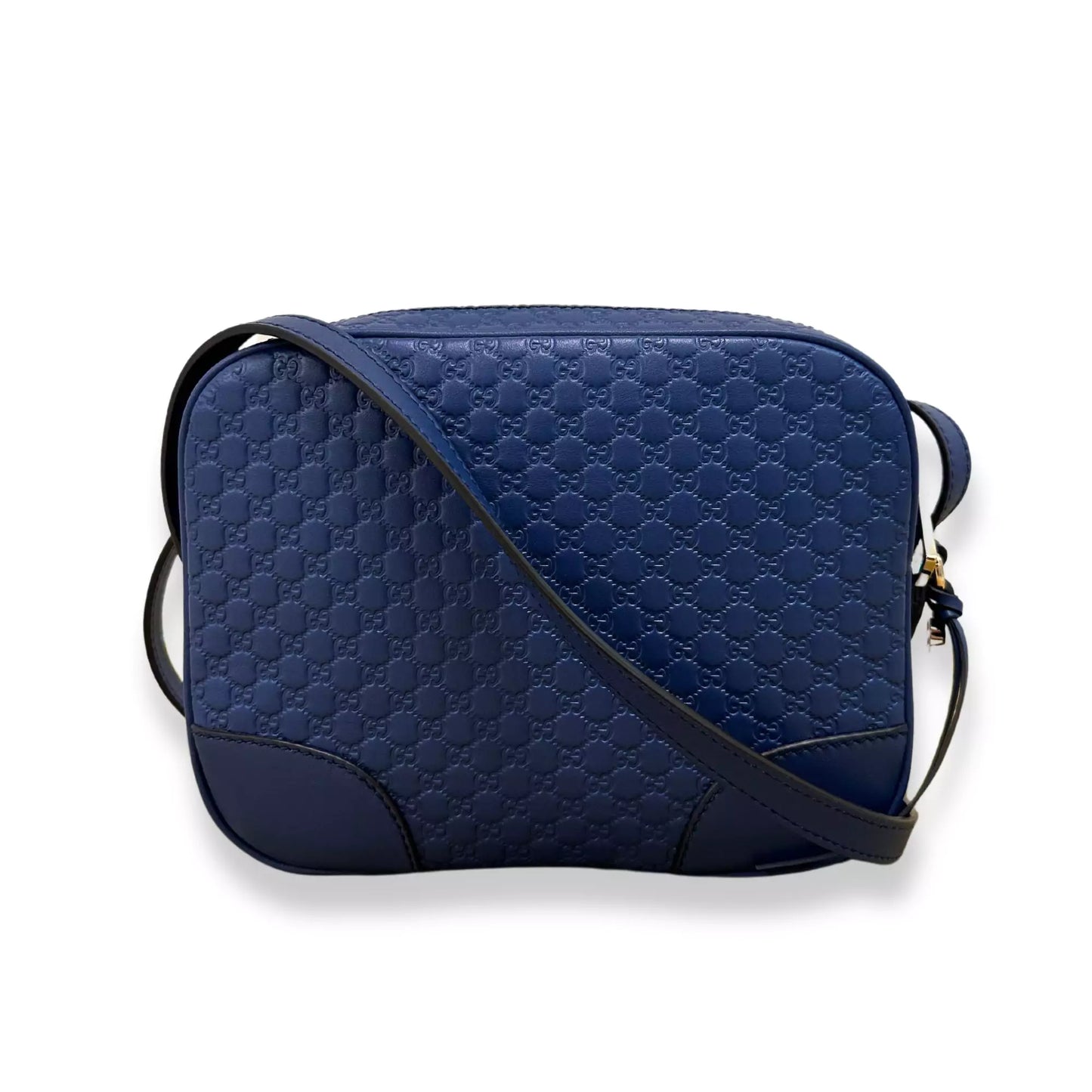 BOLSO DE MENSAJERO GUCCI MINI BREE DE PIEL AZUL MICROGUCCISSIMA