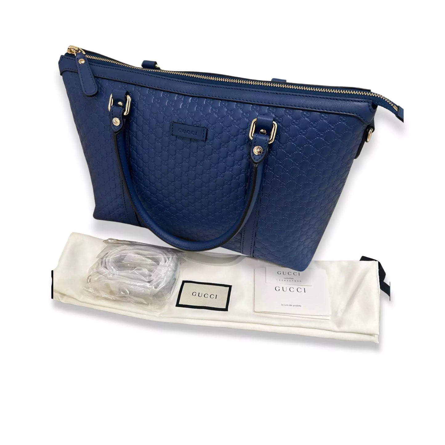 BOLSO GUCCI ABBEY DE MICROGUCCISIMO DE PIEL AZUL