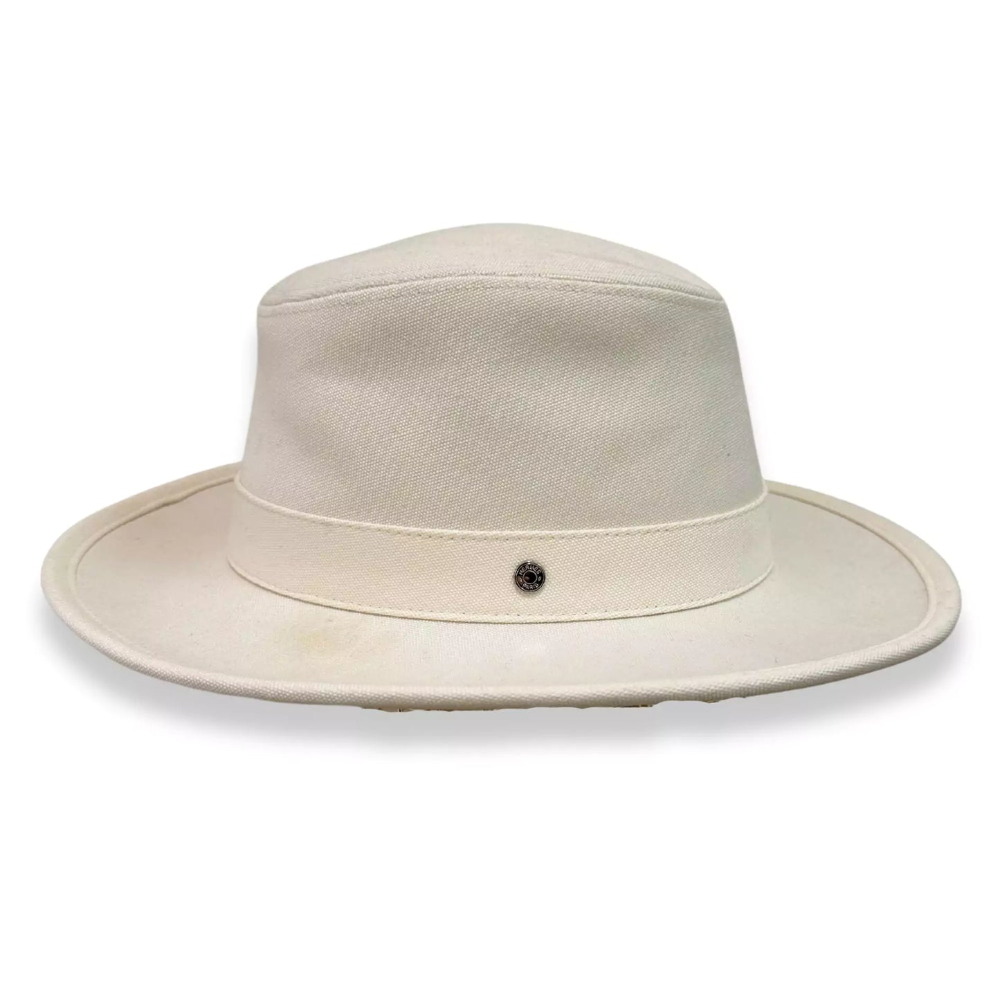 HERMÈS WHITE CANVAS HAT