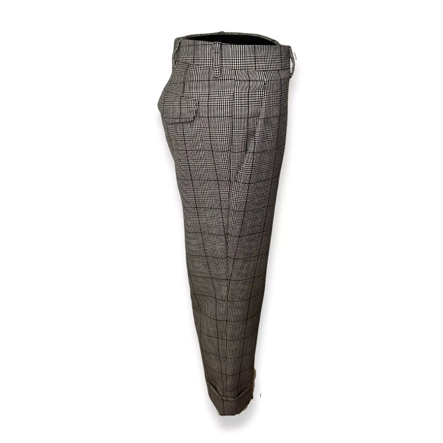 MIU MIU WHITE & BLACK CHECKED PANTS