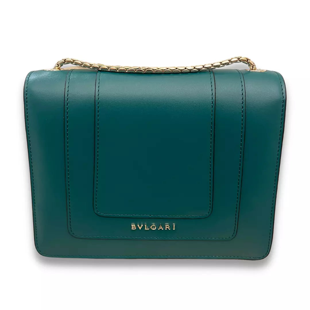 BVLGARI GREEN LEATHER SERPENTI FOREVER BAG