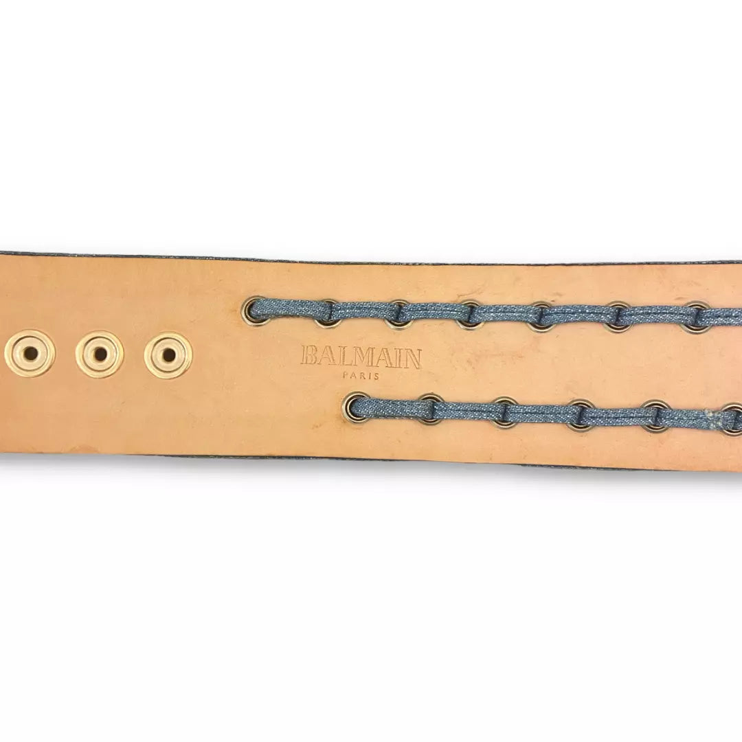 BALMAIN DENIM CHAIN WAIST BELT