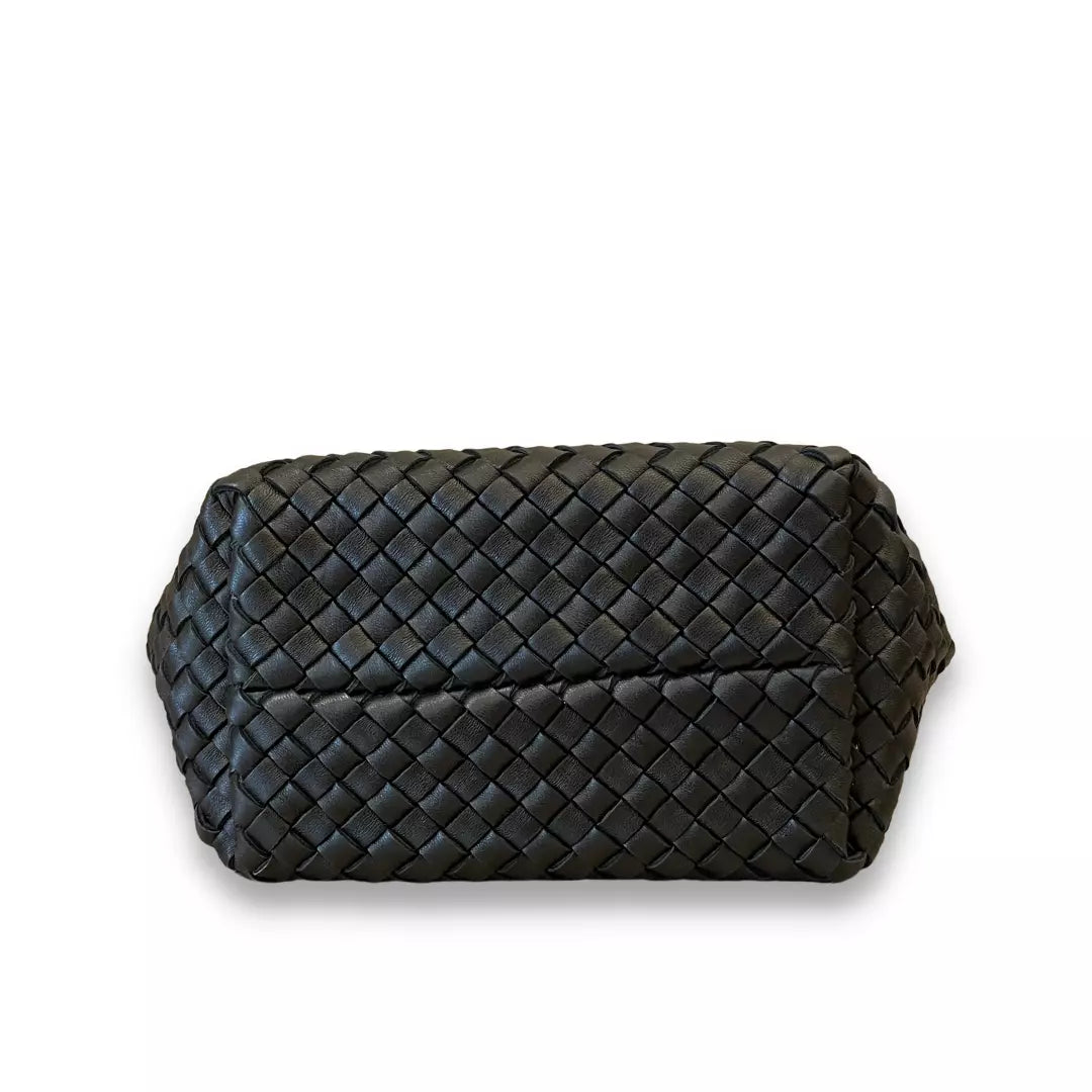 Bottega Veneta Black Lamb Skin Mini Cabat Bag