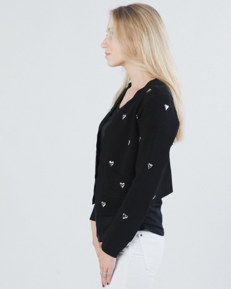 CHANEL BLACK HEARTS CARDIGAN