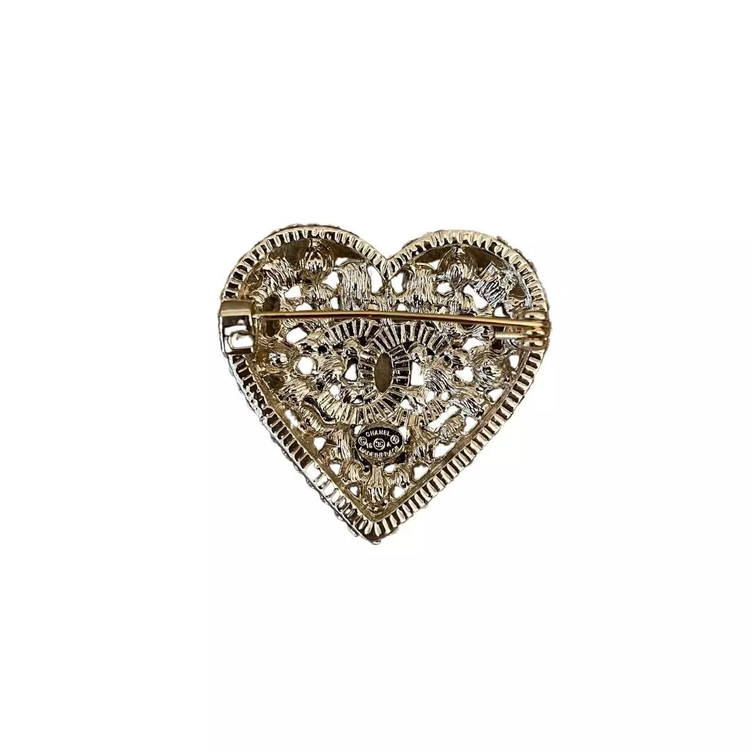 CHANEL BLUE HEART BROOCH
