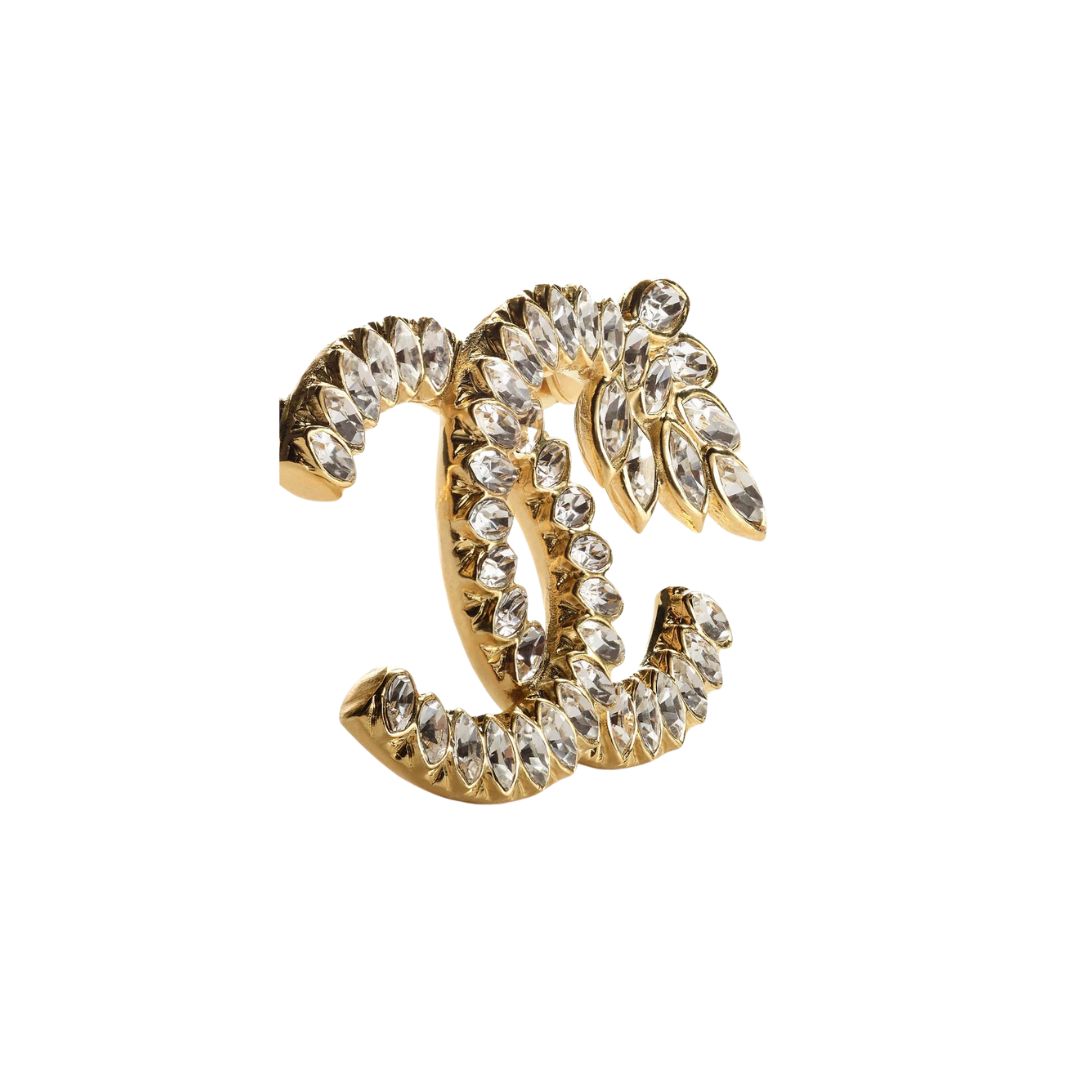 CHANEL CRYSTALS CC BROOCH