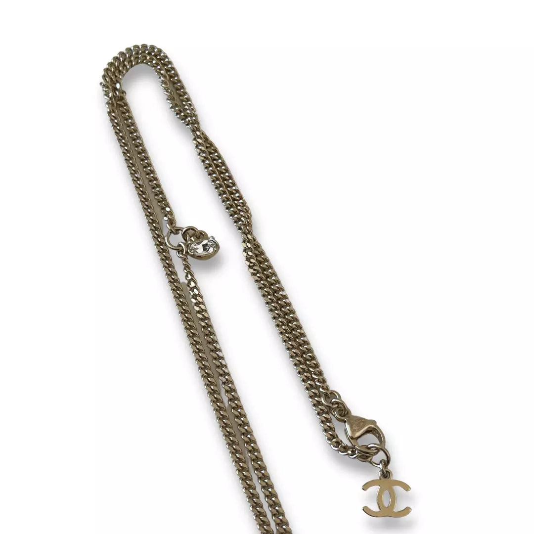 CHANEL CC HEART CRYSTAL NECKLACE