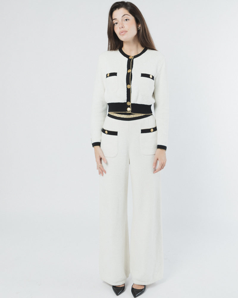 CHANEL WHITE & BLACK CLASSIC SUIT