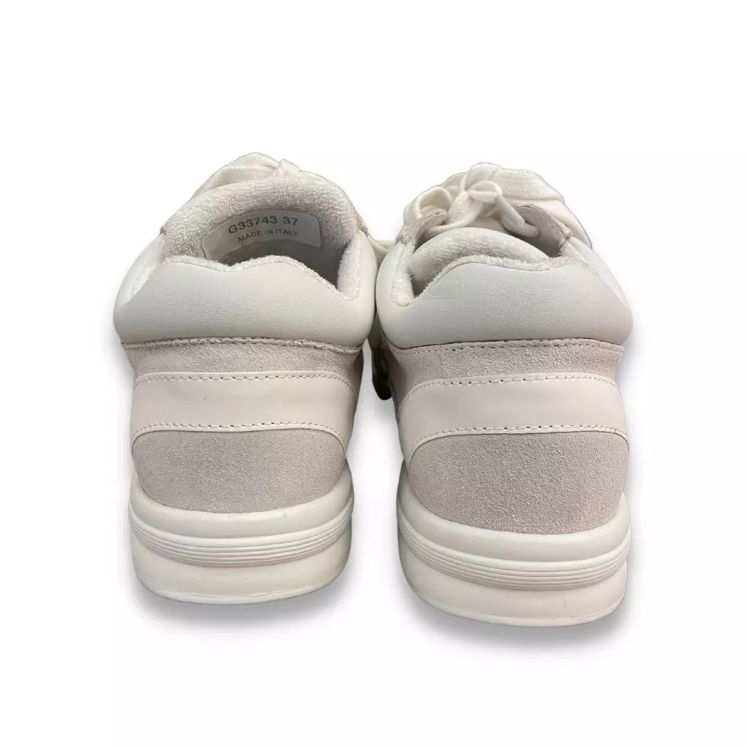 CHANEL WHITE SUEDE CALFSKIN CC SNEAKERS