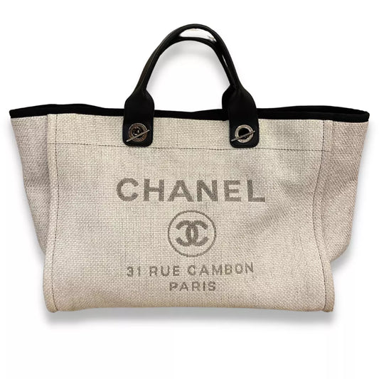 BOLSO TOTE DEAUVILLE DE LONA BLANCA DE CHANEL