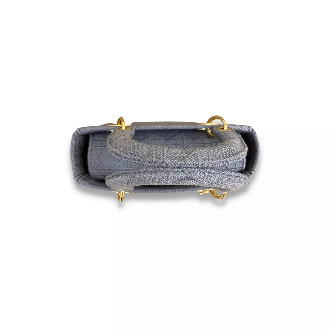 DIOR BLUE CANNAGE LADY D-LITE MEDIUM BAG