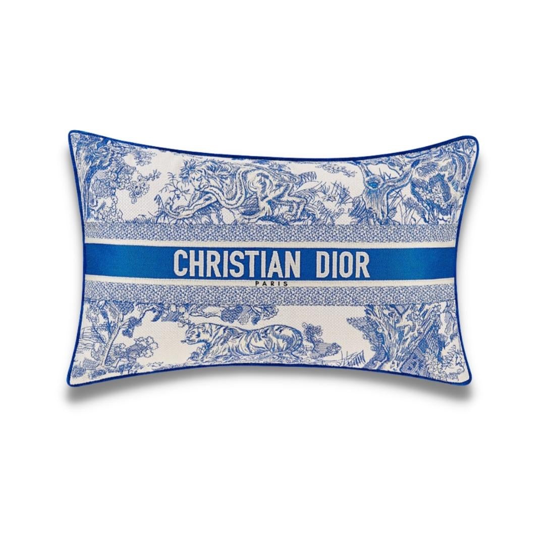DIOR BLUE LARGE RECTANGULAR PILLOW