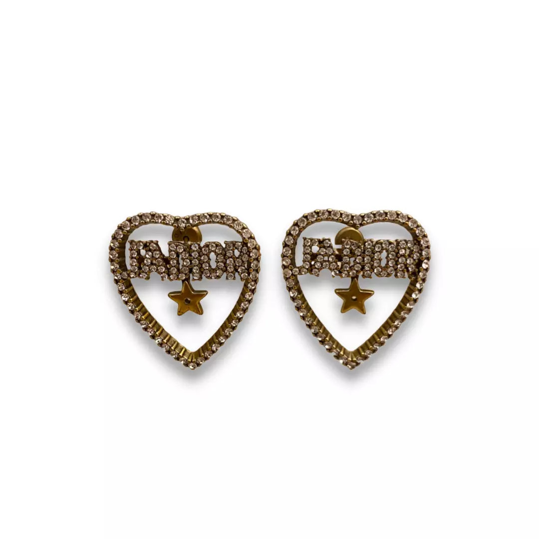DIOR J'ADIOR CRYSTAL HEART EARRINGS