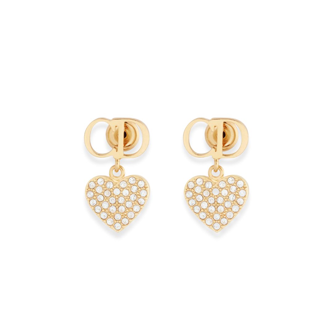 DIOR HEART CRYSTAL CLAIR D LUNE EARRINGS