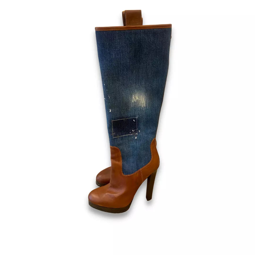 DSQUARED2 DENIM HIGH BOOTS